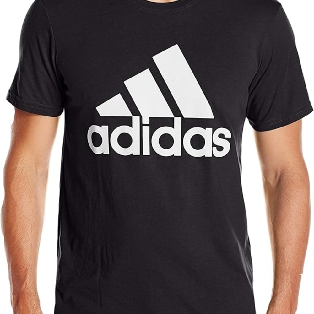 adidas Black T-Shirt with White Logo Graphic